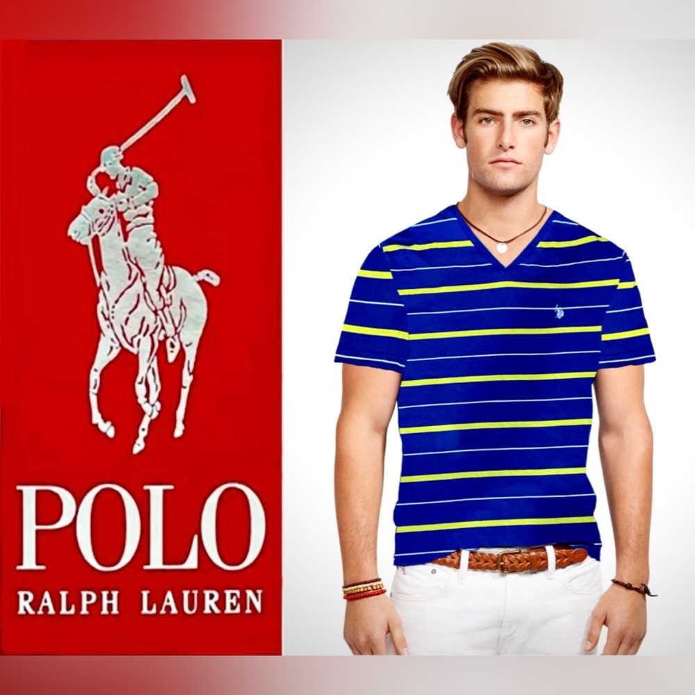 U.S. POLO ASSN. Classic Fit Jersey V-Neck T-Shirt, Size Large, LIKE NEW